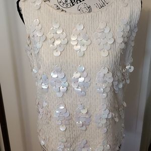 STEPHEN CHU VINTAGE BEADED SWEATER SZ S